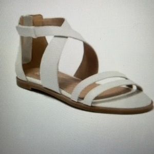 Eileen Fisher CiCk Sandal in Chalk Leather